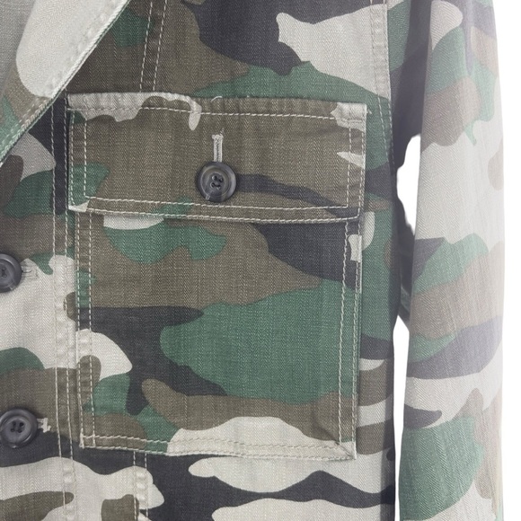 J. Crew NWOT 100% Cotton Green Camouflage Jacket. - Picture 4 of 8